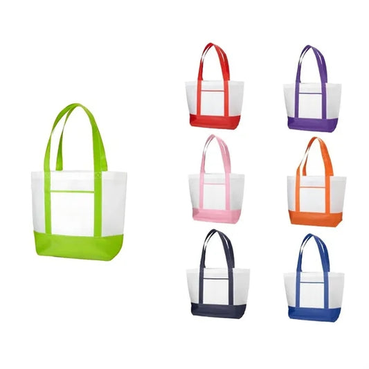 Non-Woven Nautical Tote Bag W/ Front Pocket
