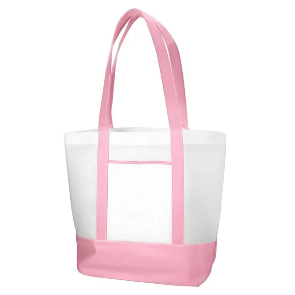 Non-Woven Nautical Tote Bag W/ Front Pocket