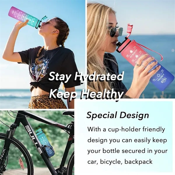 Motivational Water Bottle With Time Markers