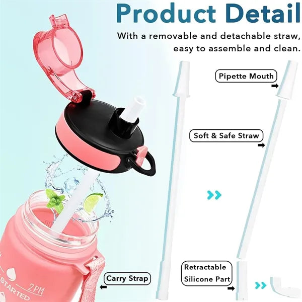 Motivational Water Bottle With Time Markers