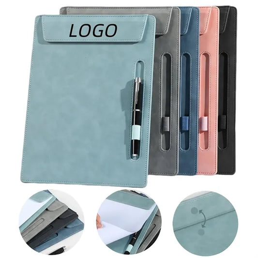 A4 Leather Magnetic Folder Board Writing Pad With Pen Slot