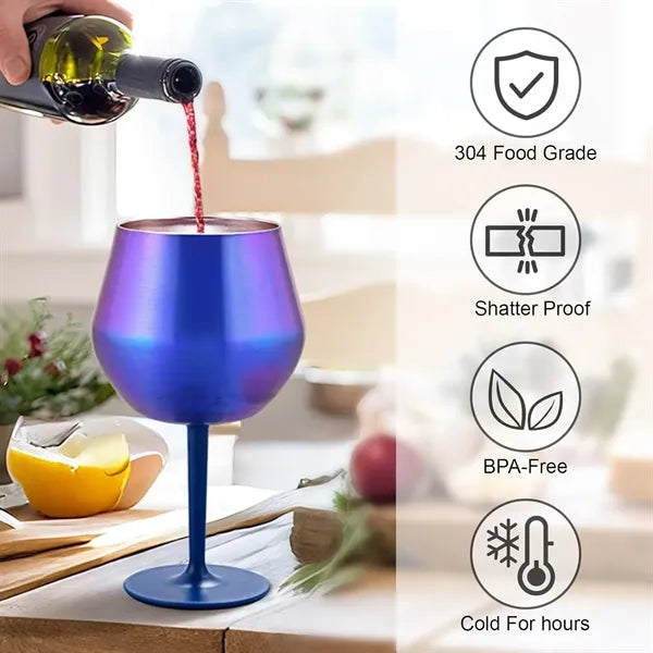 14oz Stainless Steel Wine Goblet with Detachable Stem Cup