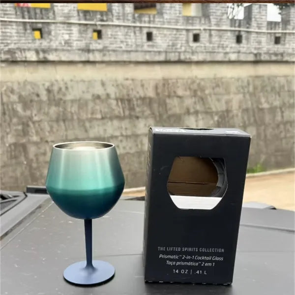 14oz Stainless Steel Wine Goblet with Detachable Stem Cup