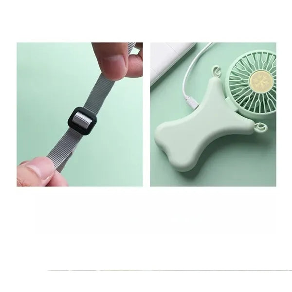 Personal Necklace Mini Fan 300mAh Hands-Free USB 3 Settings