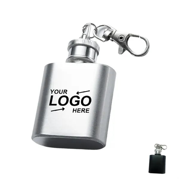 1Oz Mini Stainless Steel Flask Key Chain