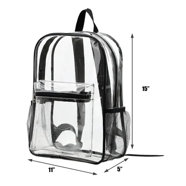 PVC Clear Backpack Heavy Duty with Padded Straps
