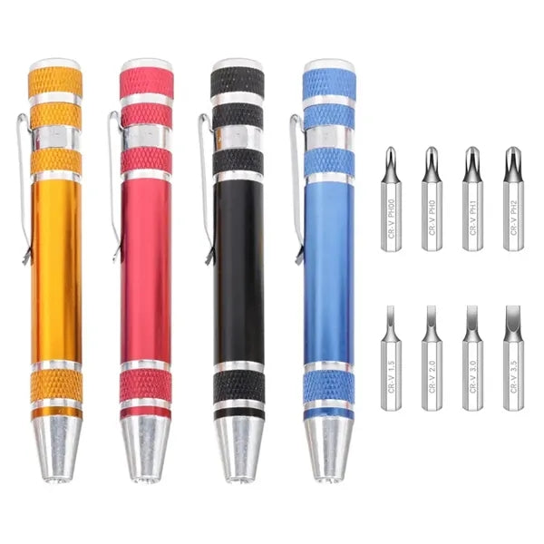 Portable 8 in 1 Precision Mini Pocket Pen Screwdriver Tools