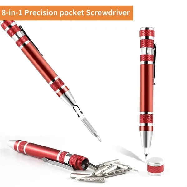 Portable 8 in 1 Precision Mini Pocket Pen Screwdriver Tools