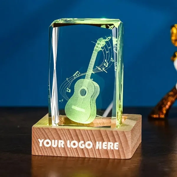 3D Laser Crystal Cube Guitar Music