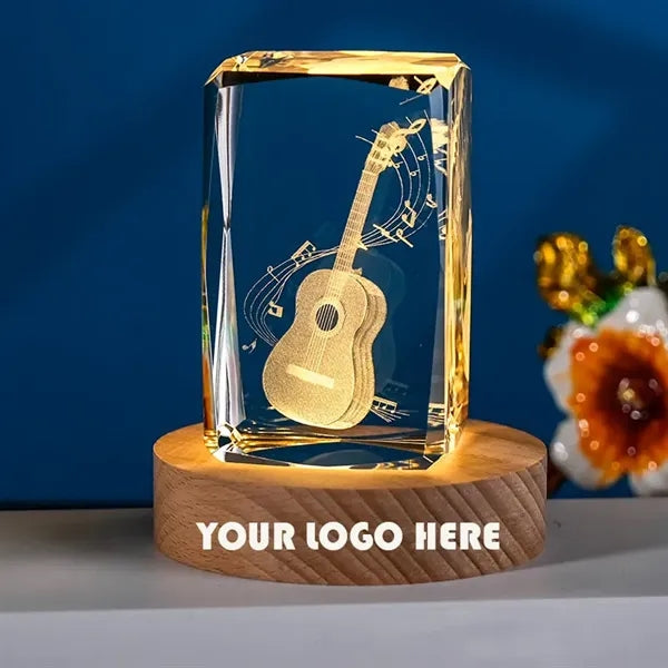 3D Laser Crystal Cube Guitar Music