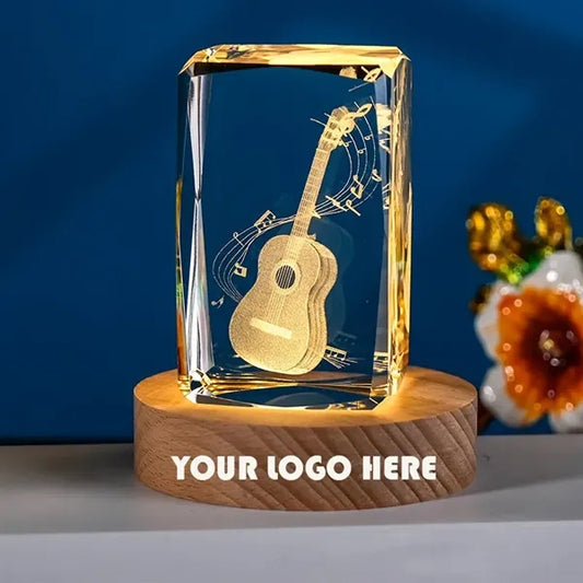 3D Laser Crystal Cube Guitar Music