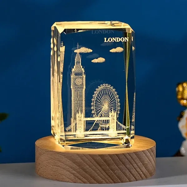 3D Laser Crystal Cube Guitar Music