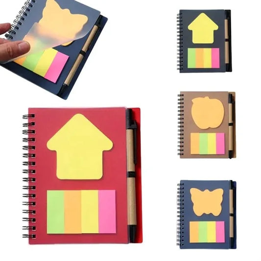 A6 Spiral Notebook W/ Pens & Sticky Notes