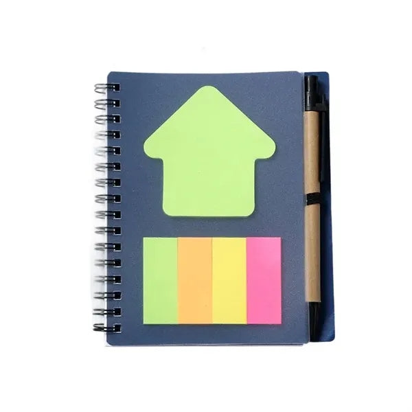A6 Spiral Notebook W/ Pens & Sticky Notes