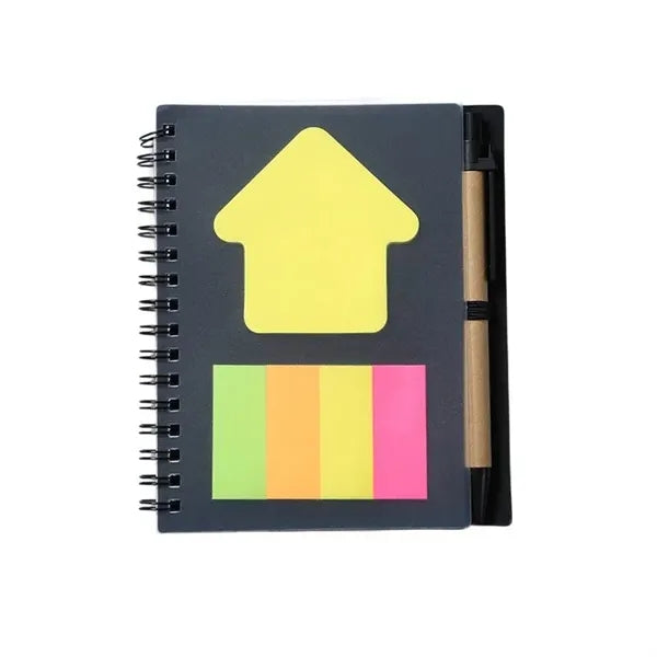 A6 Spiral Notebook W/ Pens & Sticky Notes