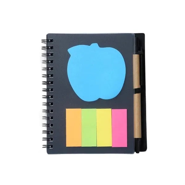 A6 Spiral Notebook W/ Pens & Sticky Notes