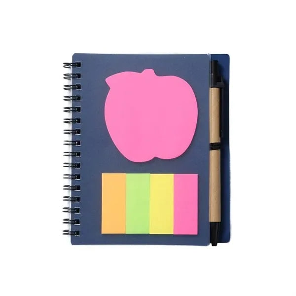 A6 Spiral Notebook W/ Pens & Sticky Notes