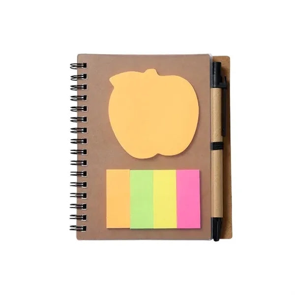 A6 Spiral Notebook W/ Pens & Sticky Notes