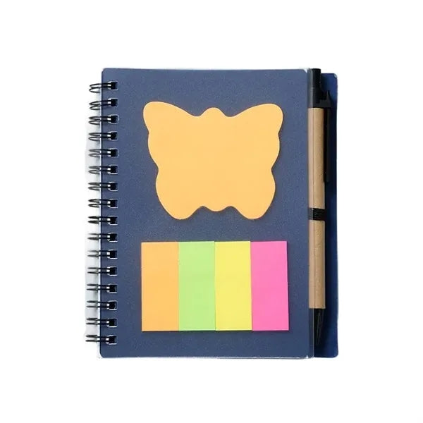 A6 Spiral Notebook W/ Pens & Sticky Notes