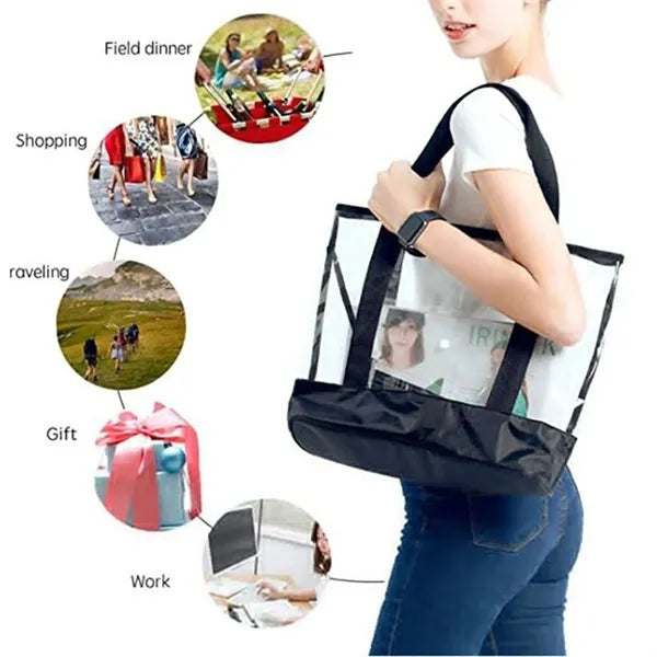 Zipper Beach Handbag Tote Bag