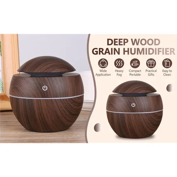 Light Wooden Grain Ultrasonic Humidifier Aromatherapy