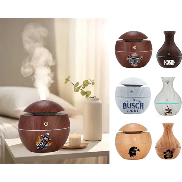 Light Wooden Grain Ultrasonic Humidifier Aromatherapy