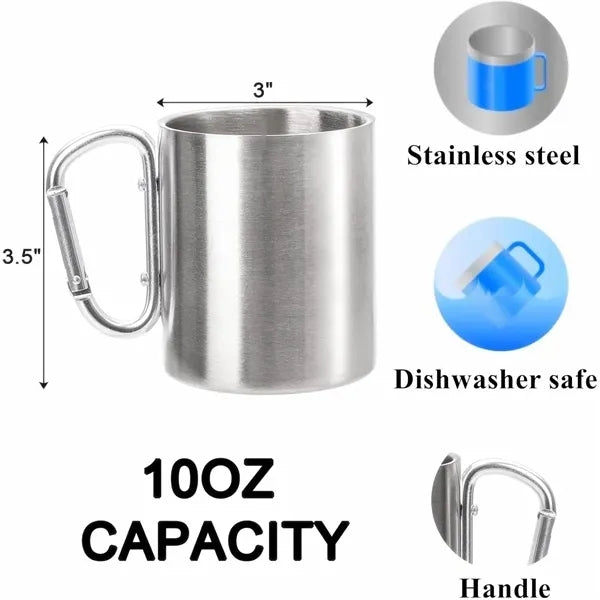 Stainless Steel Camping Carabiner Mugs