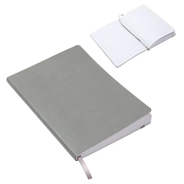 A5 Softbound Cover Notebook W/ Elastic Band & Ribbon