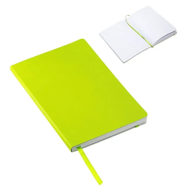 A5 Softbound Cover Notebook W/ Elastic Band & Ribbon