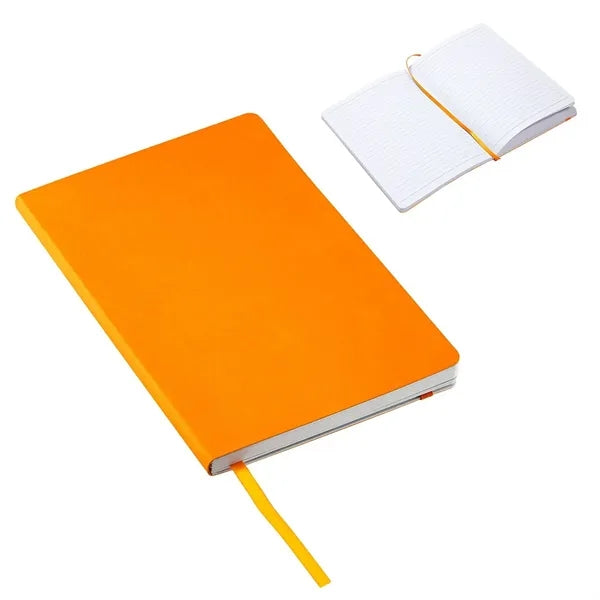A5 Softbound Cover Notebook W/ Elastic Band & Ribbon
