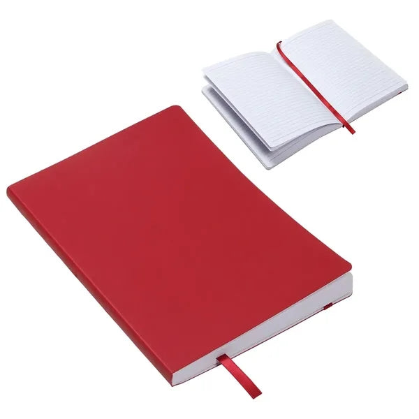 A5 Softbound Cover Notebook W/ Elastic Band & Ribbon