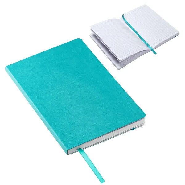 A5 Softbound Cover Notebook W/ Elastic Band & Ribbon