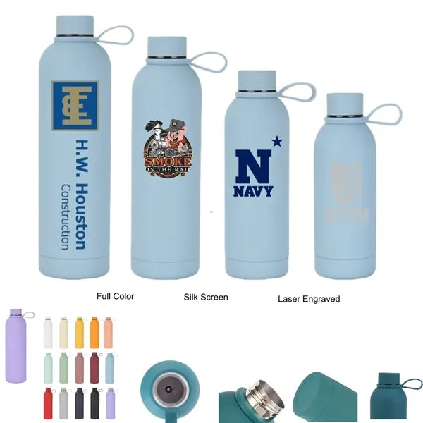 12/17/25/34oz Matte Stainless Steel Insulated Bottle w/ Loop