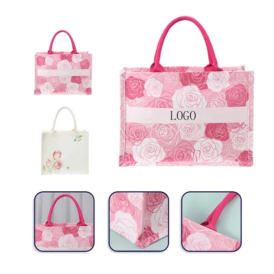 Portable Large Capacity Printed Canvas Tote Bag