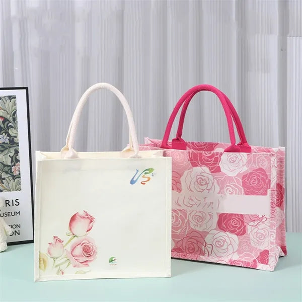 Portable Large Capacity Printed Canvas Tote Bag