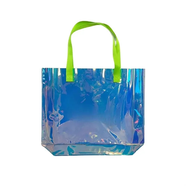 Holographic PVC Tote Bag with Color Handles