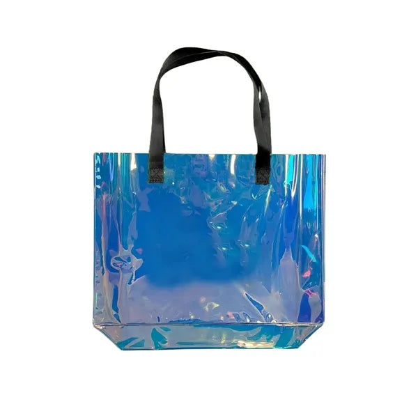 Holographic PVC Tote Bag with Color Handles
