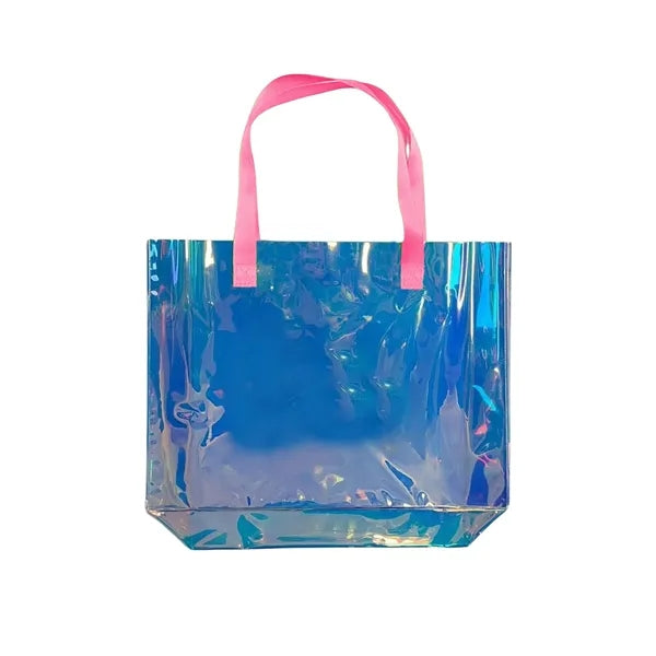 Holographic PVC Tote Bag with Color Handles