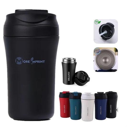 13oz Stainless Steel Insulated Travel Mug Straw Lid Tumbler