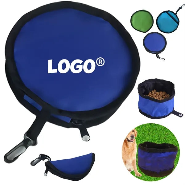 Portable Foldable Waterproof Oxford Fabric Pet Travel Bowl