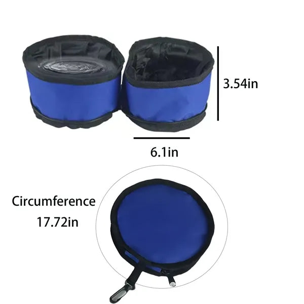 Portable Foldable Waterproof Oxford Fabric Pet Travel Bowl