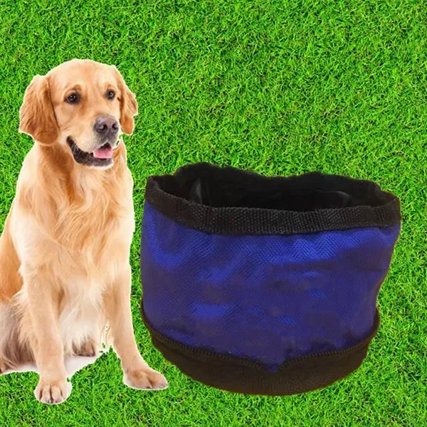 Portable Foldable Waterproof Oxford Fabric Pet Travel Bowl