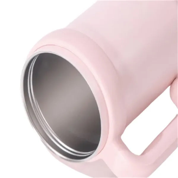 30 oz Double Wall Stainless Straw Tumbler with Handle & Lid