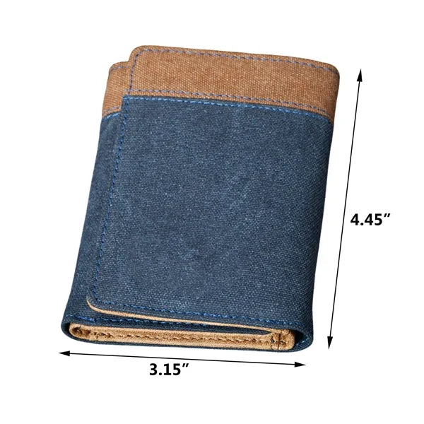 Canvas Tri Fold Wallet For Men