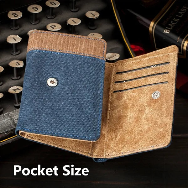 Canvas Tri Fold Wallet For Men