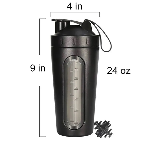 24oz Stainless Steel Shaker Bottle With Mixing Ball