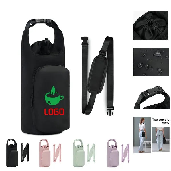 Water Bottle Carrier Bag with Phone Pocket