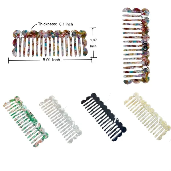 New Design Colorful 5.91inch Cloud Rectangular Acetate Comb