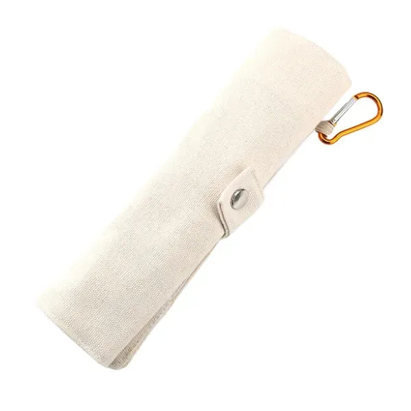 Bamboo Eco Travel Utensil Set with Roll-Up Pouch