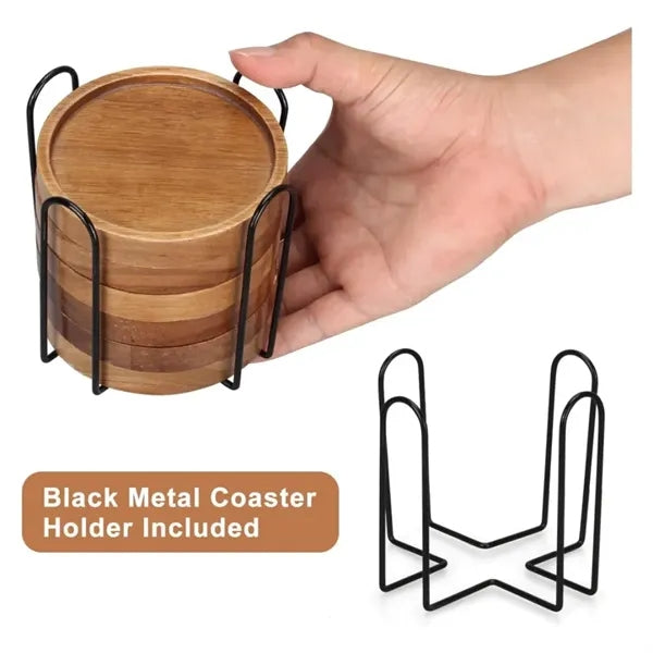Wooden Coasters with Holder Coffee Table Decor